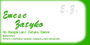 emese zatyko business card